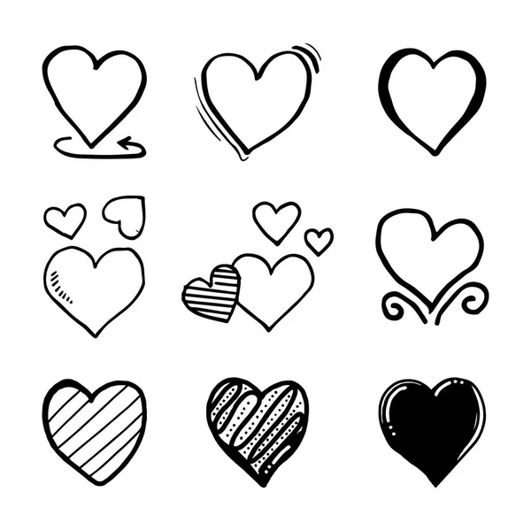 Doodle Coração Amor Ilustração Vetorial —  Vetores de Stock