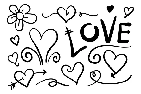 Καρδιά Doodle Αγάπη Διάνυσμα Εικονογράφηση — Διανυσματικό Αρχείο
