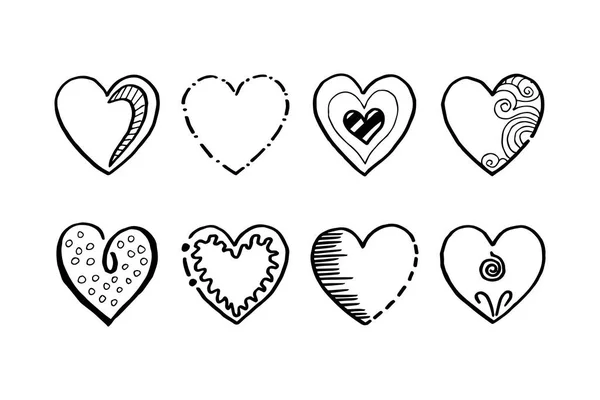 Серцевий Каракулі Любов Векторні Ілюстрації — стоковий вектор
