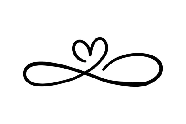 Líneas Que Forman Símbolo Amor Ilustración Vectorial — Vector de stock