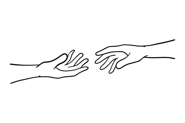 両手はケアの象徴を形成する — ストックベクタ