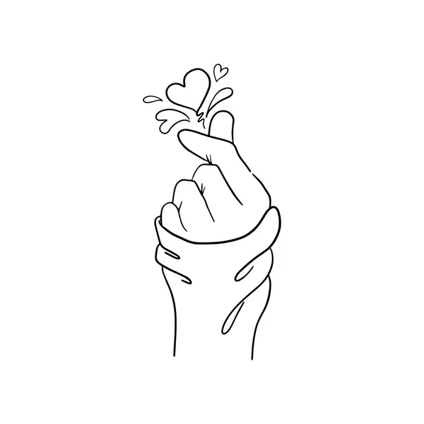Modello Vettoriale Design Logo Amore Coreano — Vettoriale Stock