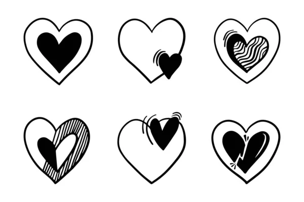 Herzkritzeln Liebe Vektorillustration — Stockvektor