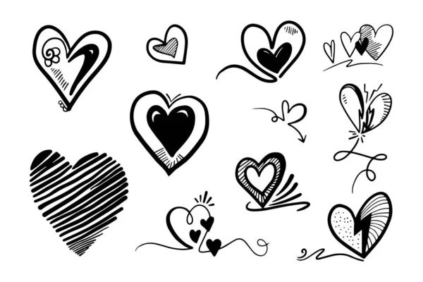 Corazón Garabato Amor Vector Ilustración — Archivo Imágenes Vectoriales