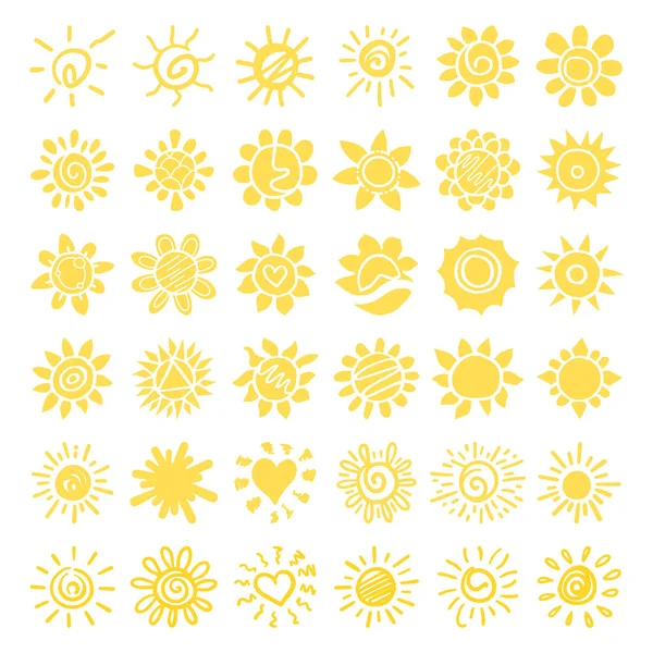 Gekritzelter Sonnenuntergang Designelemente Vektorillustration — Stockvektor