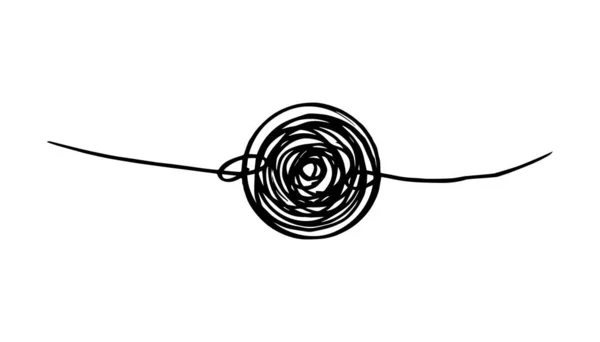 長方形のスクロールスケッチの手描き 抽象的なスクリブル カオスドアパターン ベクトル図白地に隔離 — ストックベクタ