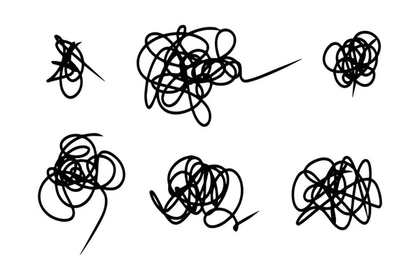 Dessin Main Croquis Gribouillage Abstrait Gribouillage Chaos Motif Doodle Isolé — Image vectorielle