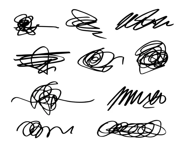 Screw Scrawl Sketch Abstract Scribbble Crumc Doodle Patterisoned White Background — 스톡 벡터