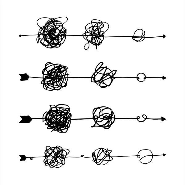 Handritad Trassel Scrawl Skiss Abstrakt Klotter Vektor Illustration — Stock vektor