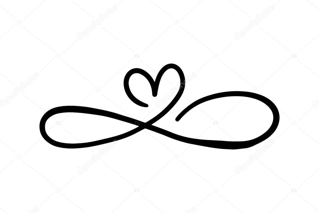 Lines that form a symbol of love. vector illustration