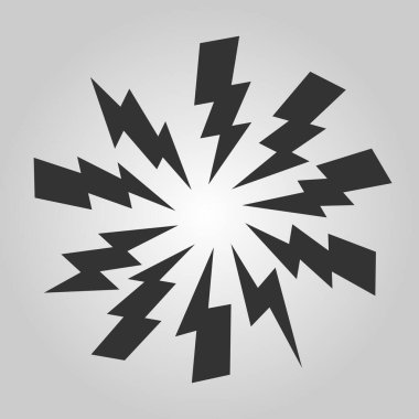 El çizimi vektör karalaması elektrikli yıldırım sembolü çizimi çizimleri. Gök gürültüsü, vektör ilüstrasyonu