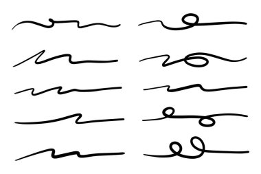 Vuruşlar, altçizgiler, işaretleyici vuruşlar, dalga fırça izleri.