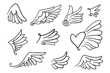 Robot melek kanatları. Melek tüyü kanadı. Vektör illüstrasyonu.