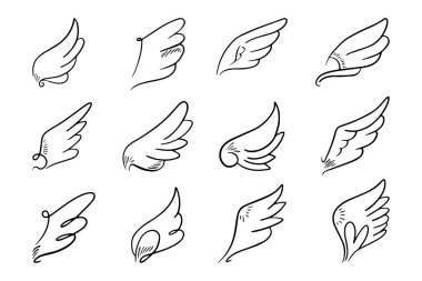 Robot melek kanatları. Melek tüyü kanadı. Vektör illüstrasyonu.