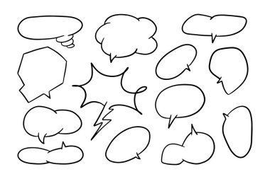 Çizgi roman, pankart ve daha fazlası için boş metin baloncukları.