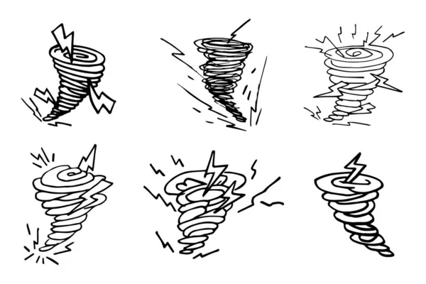 Tornado Seti Fırtına Vektör Illüstrasyonu — Stok Vektör