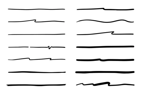 手描き下線のベクトルセット — ストックベクタ