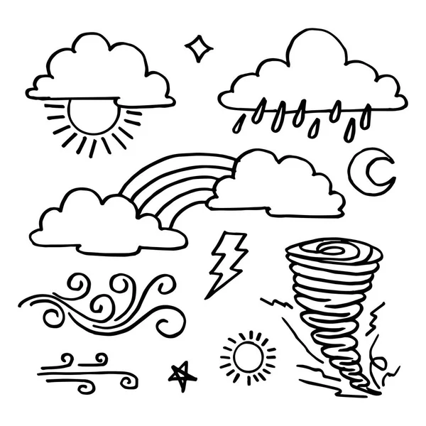 stock vector vector set of weather doodle elements, for design purposes