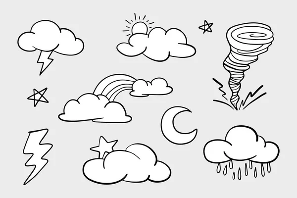 stock vector vector set of weather doodle elements, for design purposes