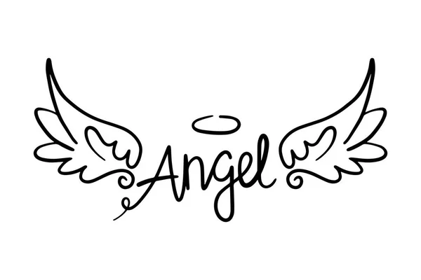 Sketsa Sayap Malaikat Sayap Angel Feather Ilustrasi Vektor - Stok Vektor