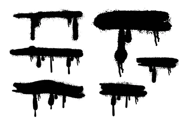 Spraya Målade Ränder Och Grunge Prickar Klottrar Graffitimålningar Och Smutsiga — Stock vektor