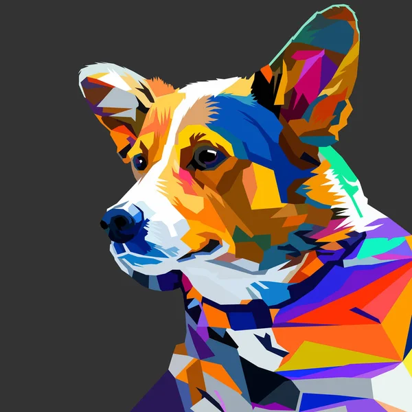 köpek kafası WPAP sanat tarzı, pop sanatı, vektör illüstrasyonunu kullanarak çizildi.