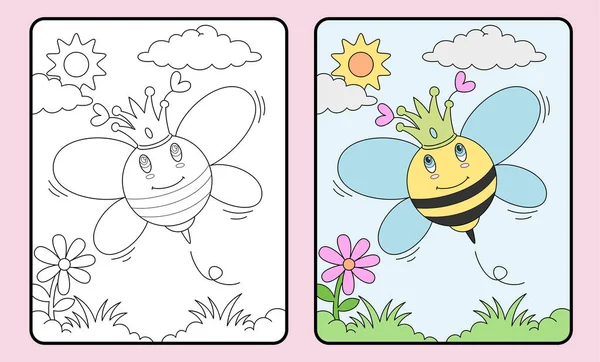 Learn Color Bee Kids Elementary School — Stock Vector