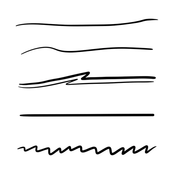 手描きの下線コレクションベクトルイラスト — ストックベクタ