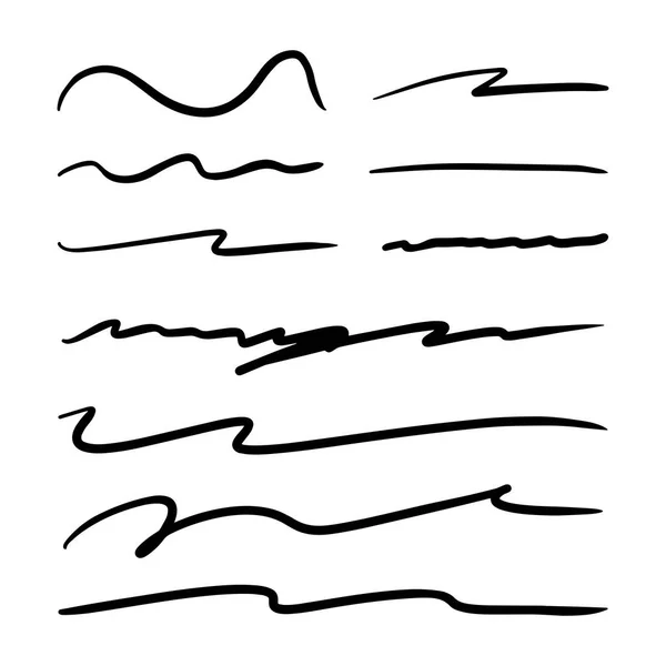 Рука Намальована Підкреслена Колекція Векторні Ілюстрації — стоковий вектор