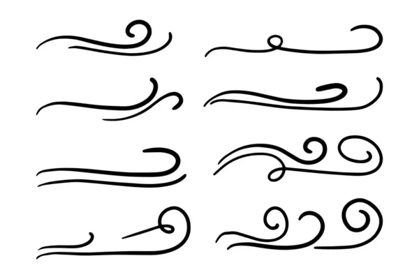 Doodle Wind Illustration Vector Handrawn Style Line Art — 스톡 벡터