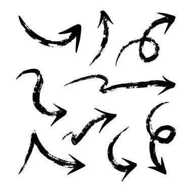 El karalama oku seti, vektör illüstrasyonu