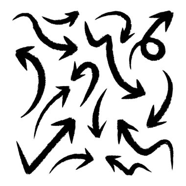 El çizimi ok seti. Doodle vektör çizimi. 10 saniye..