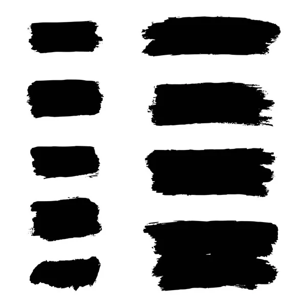 Black Distress Brushes Grunge Texture Splash Banner Vector Illustration — Stock Vector