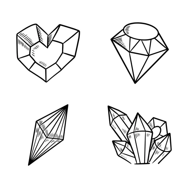 Diamante Garabato Dibujado Mano Icono Gemas Ilustración Vectorial — Archivo Imágenes Vectoriales