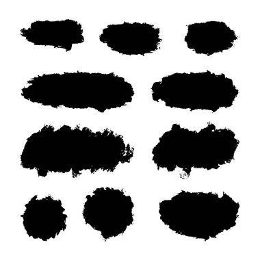Siyah Tehlike Fırçaları. Grunge Doku. Banner 'a su sıçrat. vektör illüstrasyonu.