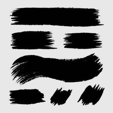 Siyah Tehlike Fırçaları. Grunge Doku. Banner 'a su sıçrat. vektör illüstrasyonu.