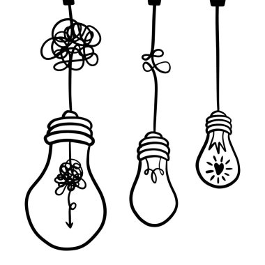 Kafa karışıklığı berraklığı ya da yol vektör fikri. Kompleksi basitleştiriyorum. Doodle vektör illüstrasyonu.