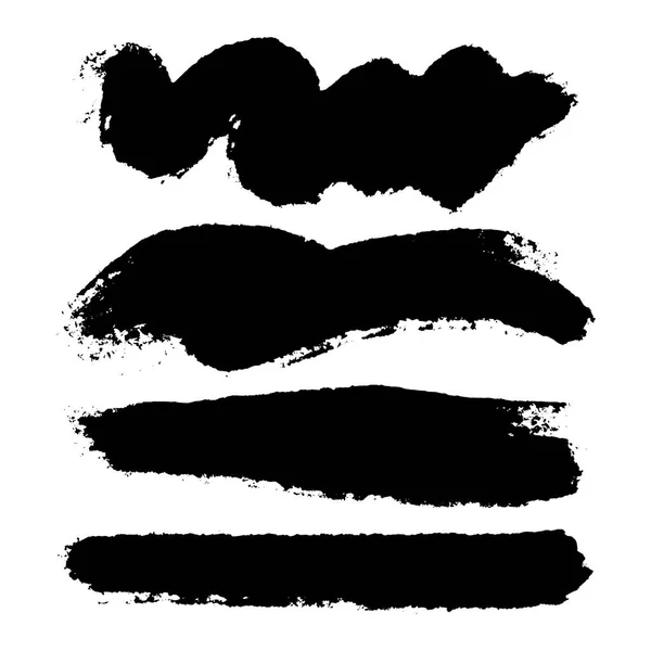 stock vector Black Distress Brushes. Grunge Texture. Splash Banner. vector illustration.