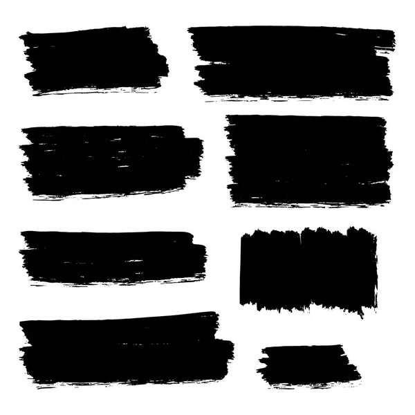 Siyah Tehlike Fırçaları Grunge Doku Banner Sıçrat Vektör Illüstrasyonu — Stok Vektör