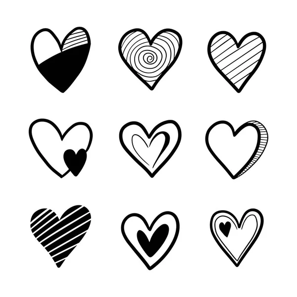 Серцевий Каракулі Любов Векторні Ілюстрації — стоковий вектор