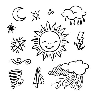 Hava karalama elementlerinin vektör kümesi, tasarım amaçları için