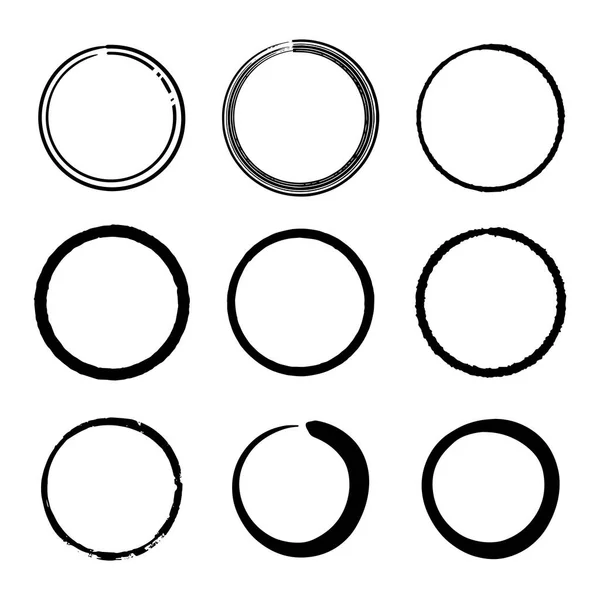 Super Set Linii Cercuri Schițați Manual Desenat Cercuri Doodle Pentru — Vector de stoc