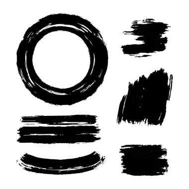 Siyah Tehlike Fırçaları. Grunge Doku. Banner 'a su sıçrat. vektör illüstrasyonu.