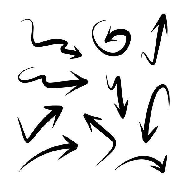 Flèche Dessinée Main Illustration Vectorielle Doodle Eps — Image vectorielle