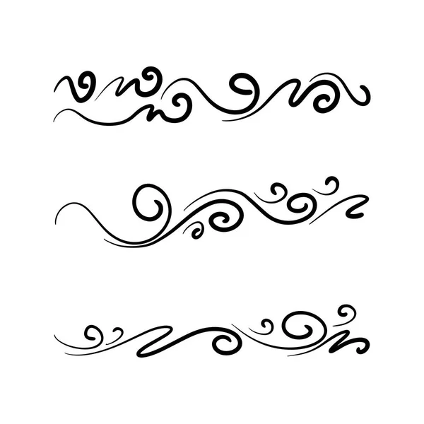 Jeu Doodle Vent Dessiné Main Illustration Vectorielle — Image vectorielle