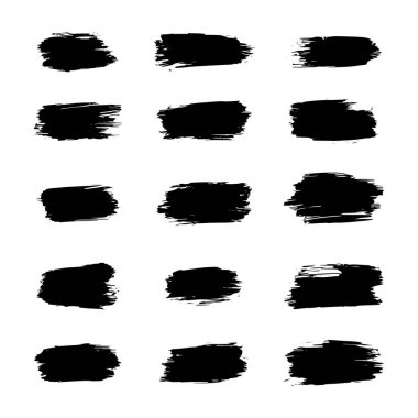 Siyah Tehlike Fırçaları. Grunge Doku. Banner 'a su sıçrat. vektör illüstrasyonu.