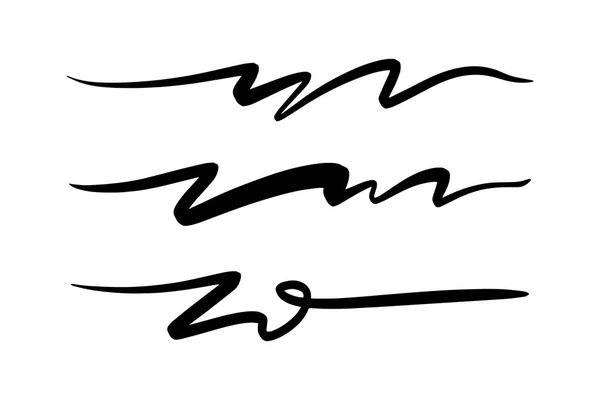 Мазки Підкреслення Мазки Маркерів Високого Рівня Знаки Хвильового Пензля — стоковий вектор