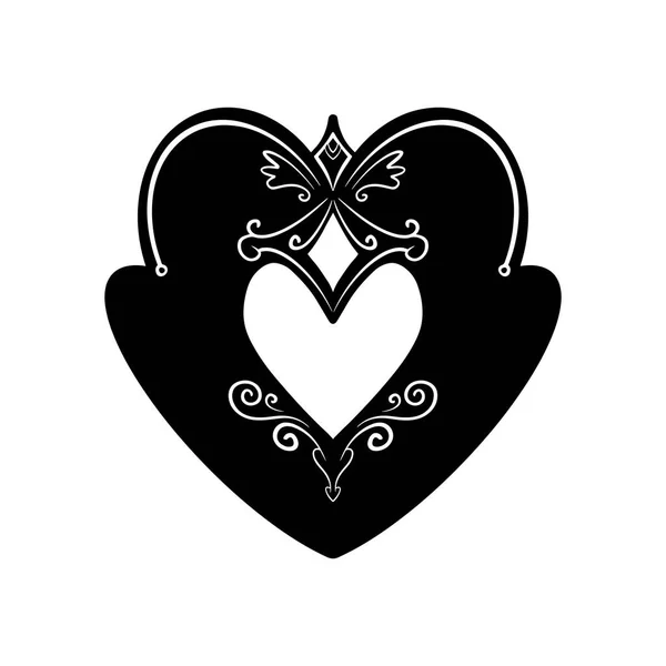 Corazón Garabato Amor Vector Ilustración — Vector de stock