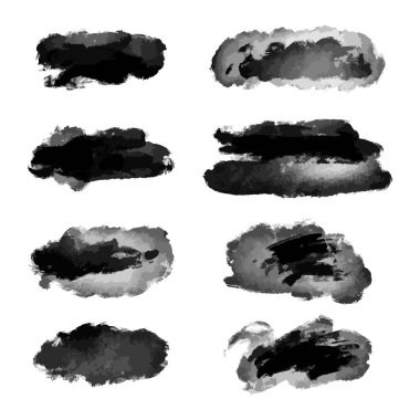 Siyah Tehlike Fırçaları. Grunge Doku. Banner 'a su sıçrat. vektör illüstrasyonu.