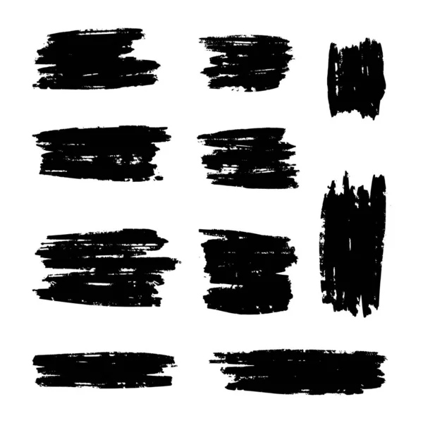 Черные Кисти Бедствия Тонкая Текстура Разбрызгивающее Знамя Векторная Иллюстрация — стоковый вектор